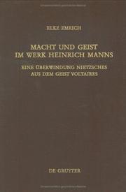 Cover of: Macht und Geist im Werk Heinrich Manns by Elke Emrich