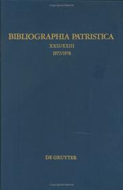 Cover of: Bibliographia Patristica/Internationale Patristische Bibliographie, No 22/23 (Bibliographia Patristica/Internationale Patristische Bibliographie)