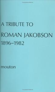 Cover of: A Tribute to Roman Jakobson, 1896-1982.
