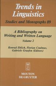 Cover of: Bibliography on Writing and Written Language (Trends in Linguistics. Studies and Monographs, 89)