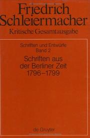 Cover of: Schriften Aus Der Berliner Zeit by Friedrich Schleiermacher