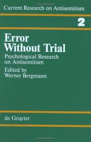 Cover of: Error Without Trial: Current Research on Antisemitism