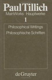 Cover of: Philosophical Writings (Tillich, Paul//Main Works/Hauptwerke) by Paul Tillich, Gunther Wenz