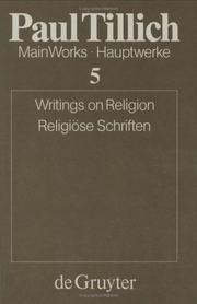 Cover of: Writings on Religion/Religise Schriften by Robert P. Scharlemann