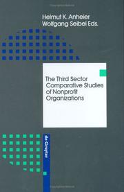 Cover of: The Third Sector: Comparative Studies of Nonprofit Organizations (De Gruyter Studies in Organization)