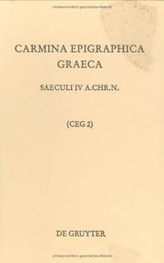 Cover of: Carmina Epigraphica Graeca Saeculi IV A.Chr.N.