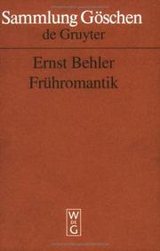 Cover of: Frühromantik by Ernst Behler