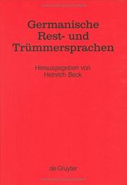 Cover of: Germanische Rest- und Trümmersprachen by herausgegeben von Heinrich Beck.