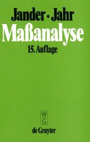 Cover of: Massanalyse: Theorie Und Praxis Der Titrationen Mit Chemischen Und Physikalischen Indikationen