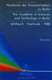 Cover of: Academy of Sciences and Technology in Berlin Yearbook, 1988