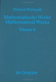 Cover of: Mathematische Werke by Helmut Wielandt, Bertram Huppert, Hans Schneider