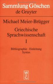 Cover of: Griechische Sprachwissenschaft