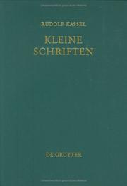 Cover of: Kleine Schriften by Rudolf Kassel