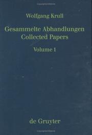 Cover of: Gesammelte Abhandlungen = by Krull, Wolfgang