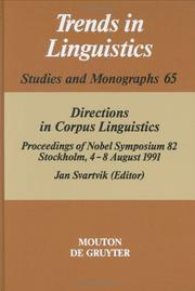 Cover of: Directions in Corpus Linguistics by Jan Svartvik