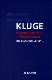 Cover of: Etymologisches Wörterbuch der deutschen Sprache by Friedrich Kluge
