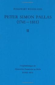 Cover of: Peter Simon Pallas (Veroffentlichungen Der Historischen Kimmission Zu Berlin, Bd 80/I-Bd 80/II)