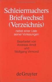 Schleiermachers Briefwechsel (Verzeichnis) by Andreas Arndt