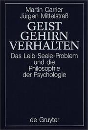 Cover of: Geist, Gehirn, Verhalten | Martin Carrier