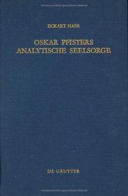 Cover of: Oskar Pfisters analytische Seelsorge by Eckart Nase