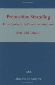 Cover of: Preposition stranding: from syntactic to functional analyses