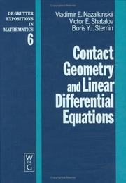 Cover of: Contact geometry and linear differential equations by V. E. Nazaĭkinskiĭ