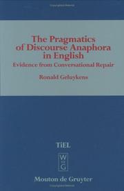 Cover of: The pragmatics of discourse anaphora in English