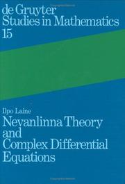 Cover of: Nevanlinna theory and complex differential equations