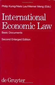 Cover of: International economic law by edited by Philip Kunig, Niels Lau, Werner Meng.
