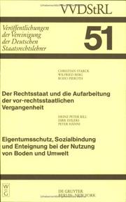 Cover of: Der Rechtsstaat und die Aufarbeitung der vor-rechtsstaatlichen Vergangenheit