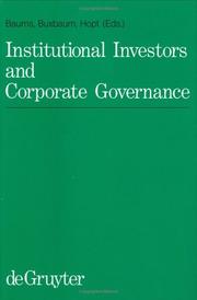 Cover of: Institutional investors and corporate governance