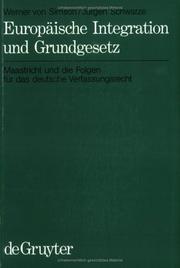 Cover of: Europäische Integration und Grundgesetz by Werner von Simson