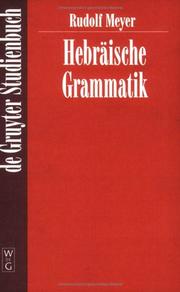 Cover of: Hebraische Grammatik: Mit Einem Bibliographischen Nachwort Von Udo Rutersworden (De Gruyter Studienbuch)