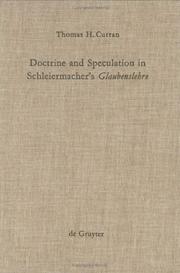 Cover of: Doctrine and speculation in Schleiermacher's Glaubenslehre