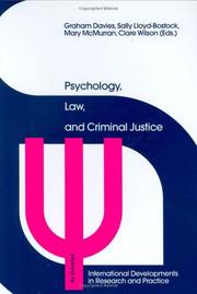 Cover of: Psychology, law, and criminal justice: international developments in research and practice