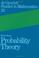 Cover of: Probability theory