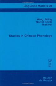 Cover of: Studies in Chinese phonology