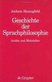 Cover of: Geschichte Der Sprachphilosophie: Antike Und Mittelalter