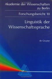 Cover of: Linguistik der Wissenschaftssprache