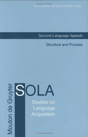 Cover of: Second-Language Speech: Structure and Process (Studies on Language Acquisition, 13) (Studies on Language Acquisition, 13)