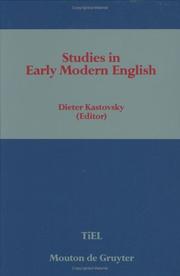 Cover of: Studies in early modern English