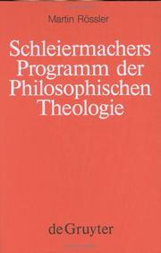 Cover of: Schleiermachers Programm der philosophischen Theologie by Martin Rössler