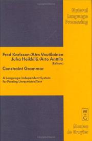 Constraint grammar by Fred Karlsson
