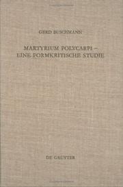 Cover of: Martyrium Polycarpi: Eine Formkritische Studie  by Gerd Buschmann