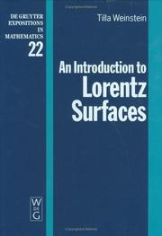 Cover of: An introduction to Lorentz surfaces by Tilla Weinstein