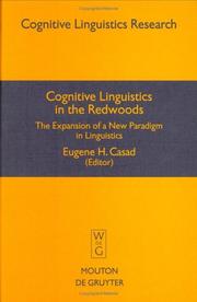 Cover of: Cognitive linguistics in the redwoods by edited by Eugene H. Casad.