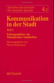 Cover of: Kommunikation in Der Stadt: Part 2 : Ethnographien Von Mannheimer Stadtteilen