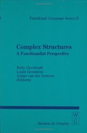 Cover of: Complex structures: a functionalist perspective