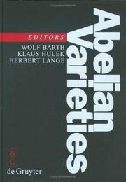 Cover of: Abelian varieties: proceedings of the international conference, held in Egloffstein, Germany, October 3-8, 1993