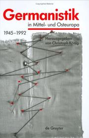 Cover of: Germanistik in Mittel- und Osteuropa, 1945-1992